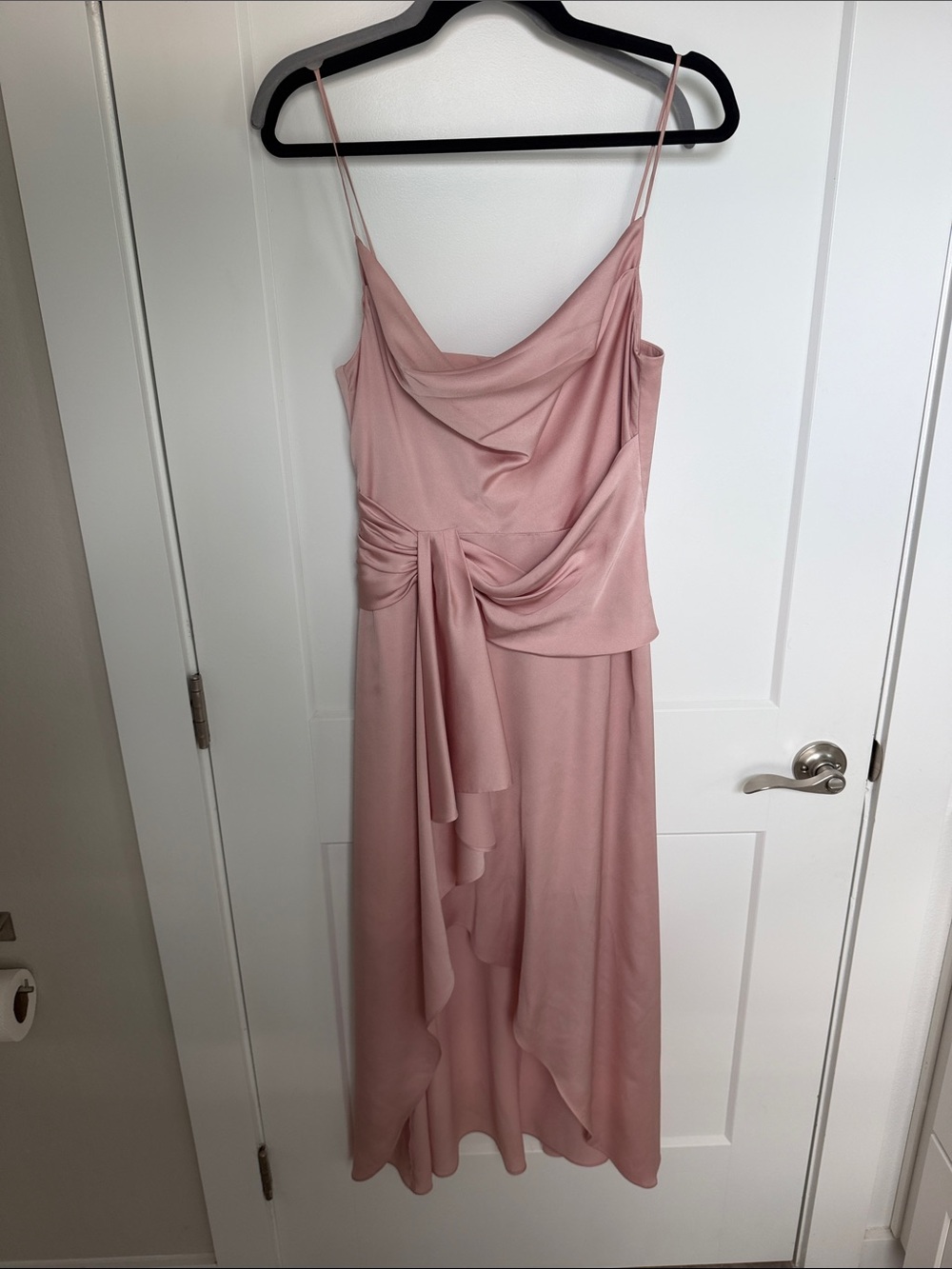 Ever New Dusty Rose Satin Cowl Midi Dress